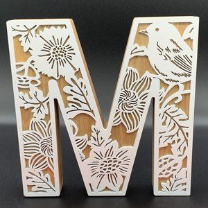 Large wooden decorative Spring style "M"